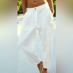 Rustic Texture Wide Leg Pants